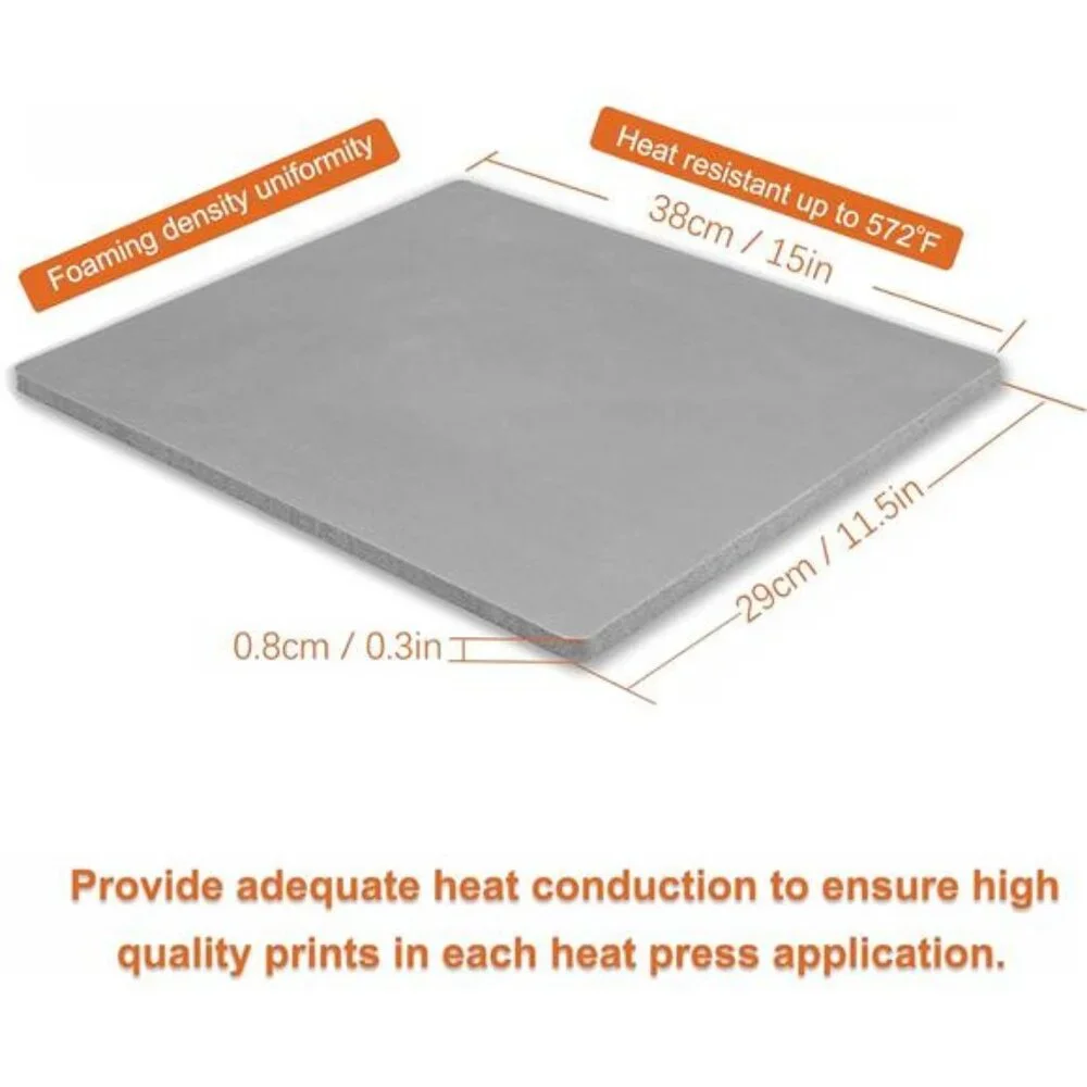 15x12in Silicone Mat for Heat Press 0.33Inch Thickest for Heat Transfer Machine